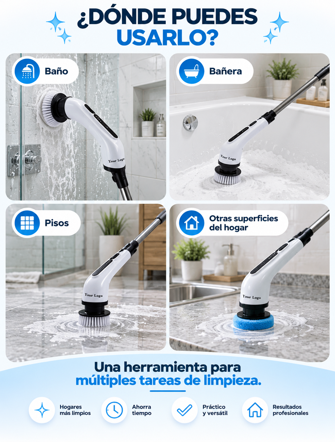 Cepillo Eléctrico Giratorio de Alta Potencia