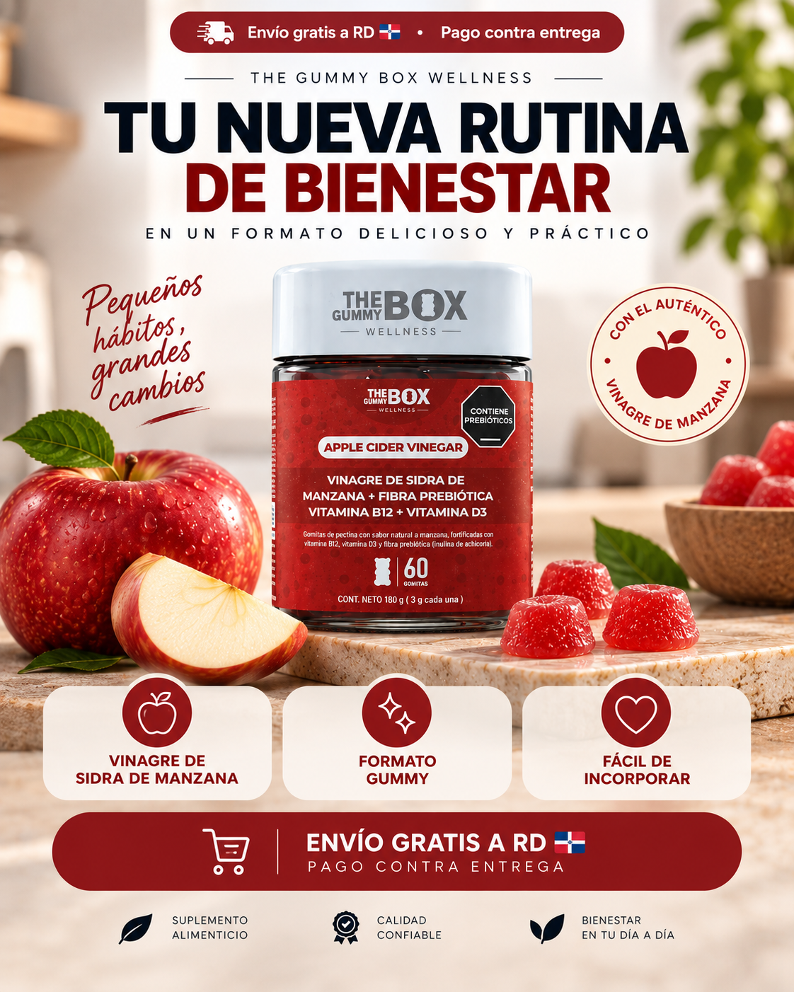 Gomitas de vinagre de sidra de manzana