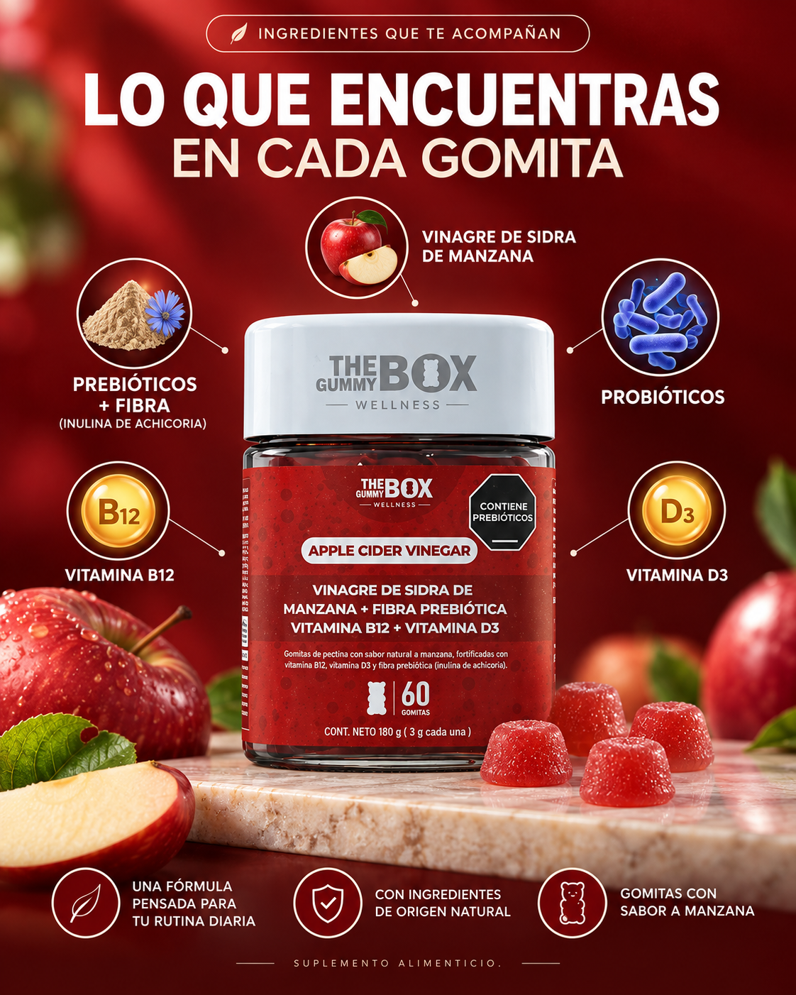Gomitas de vinagre de sidra de manzana