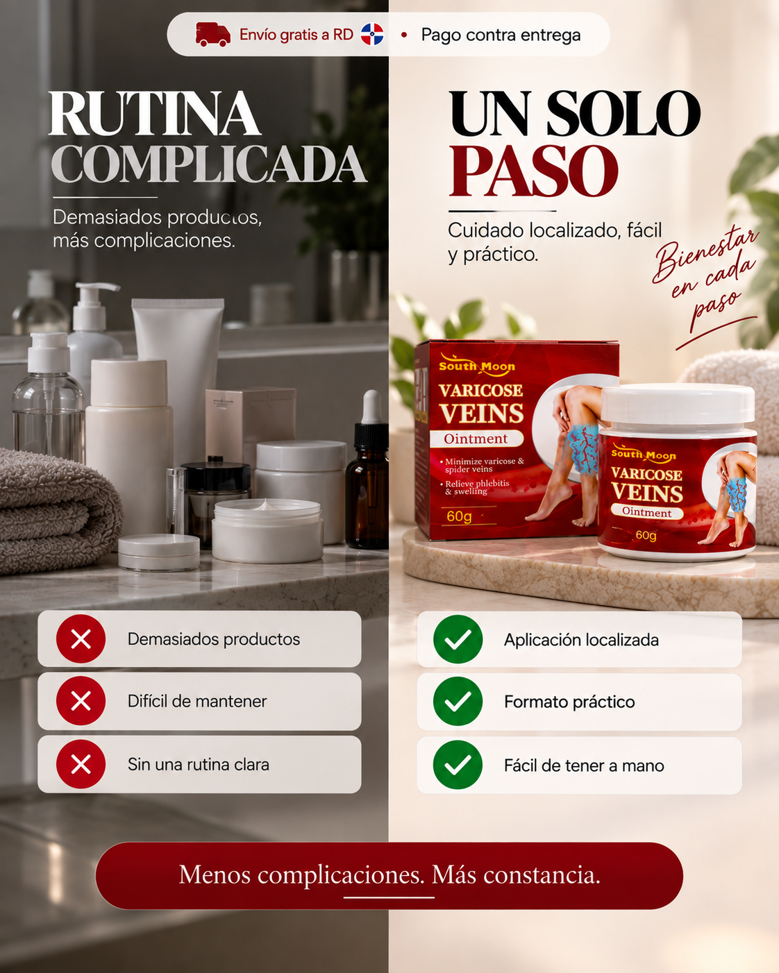 Crema tópica para las várices