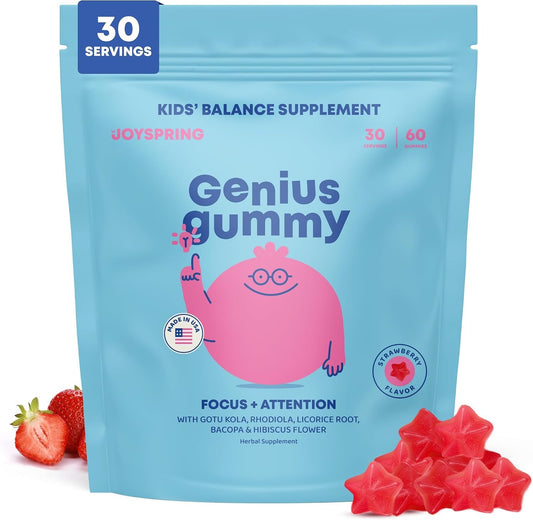 Más Enfoque, Mejores Notas en la Escuela · Genius Gummies