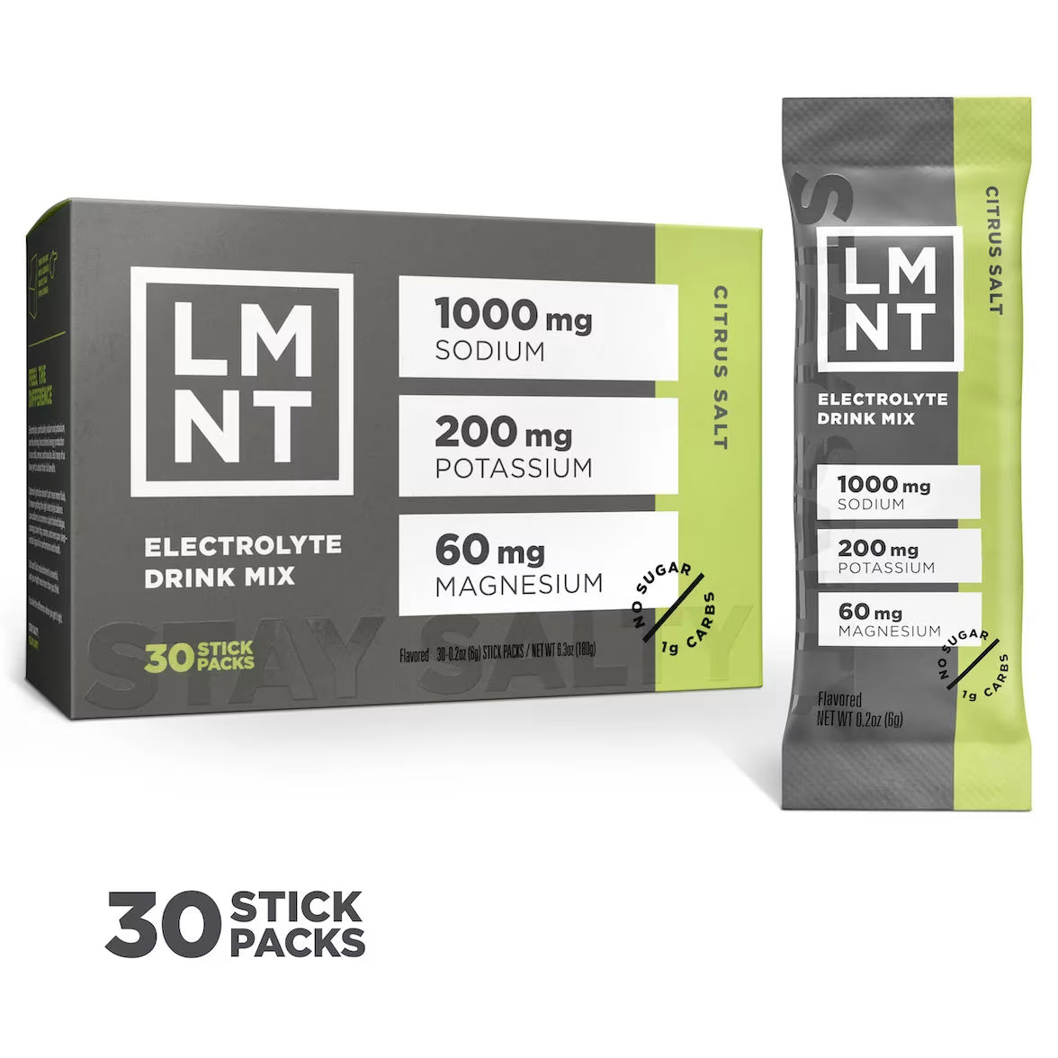 LMNT — Electrolitos sin Azúcar (30 sobres · 1 mes de suministro)